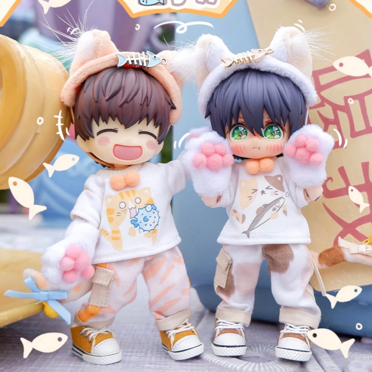 1/12ドール用 和猫なりきりセット