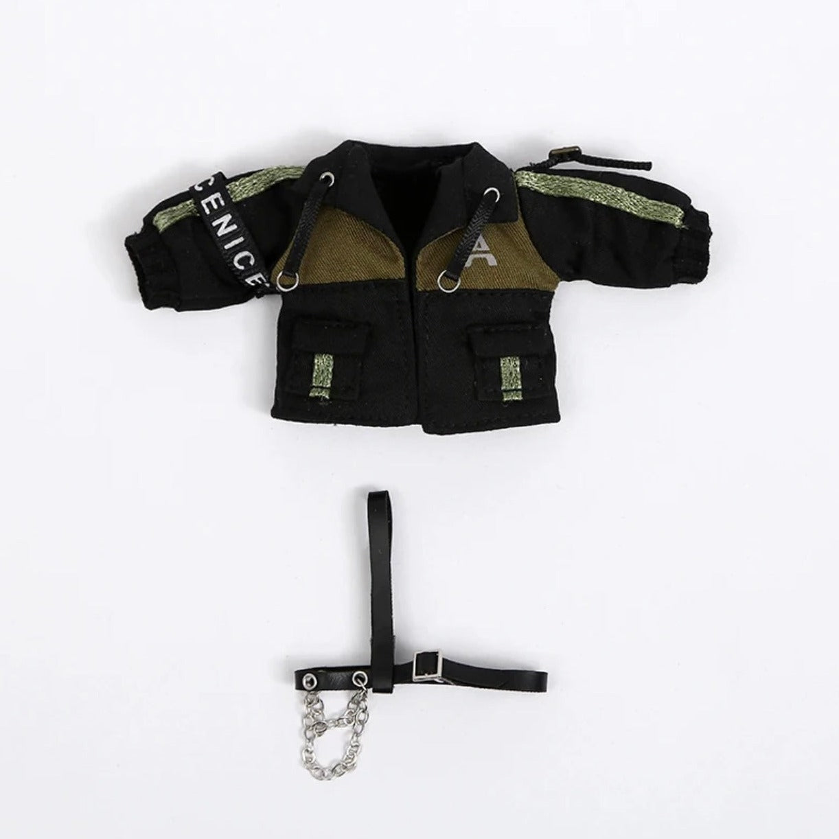 1/12ドール用 【フルセットアップ】ハーネス付きジャケット+ニット帽付きセットアップ