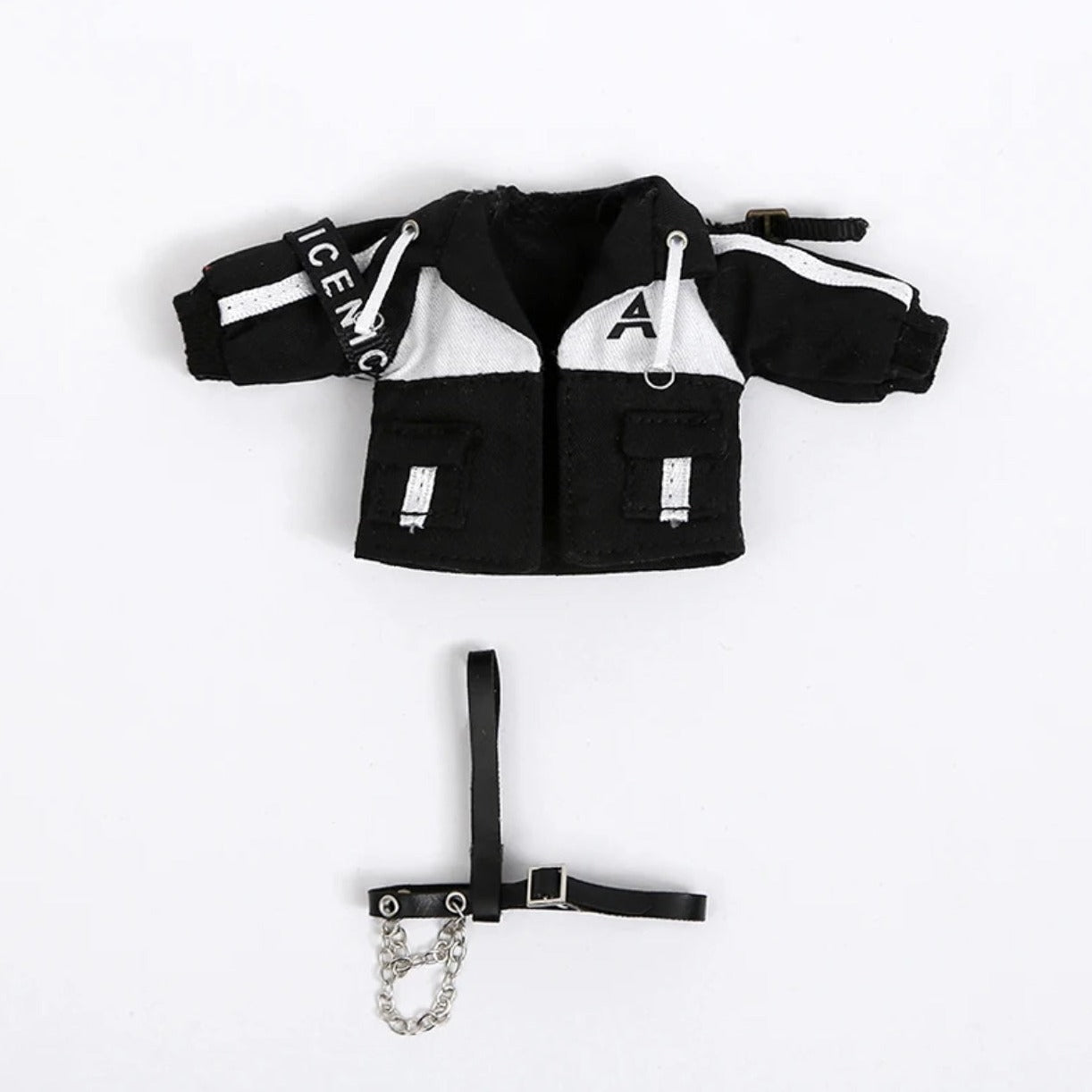 1/12ドール用 【フルセットアップ】ハーネス付きジャケット+ニット帽付きセットアップ