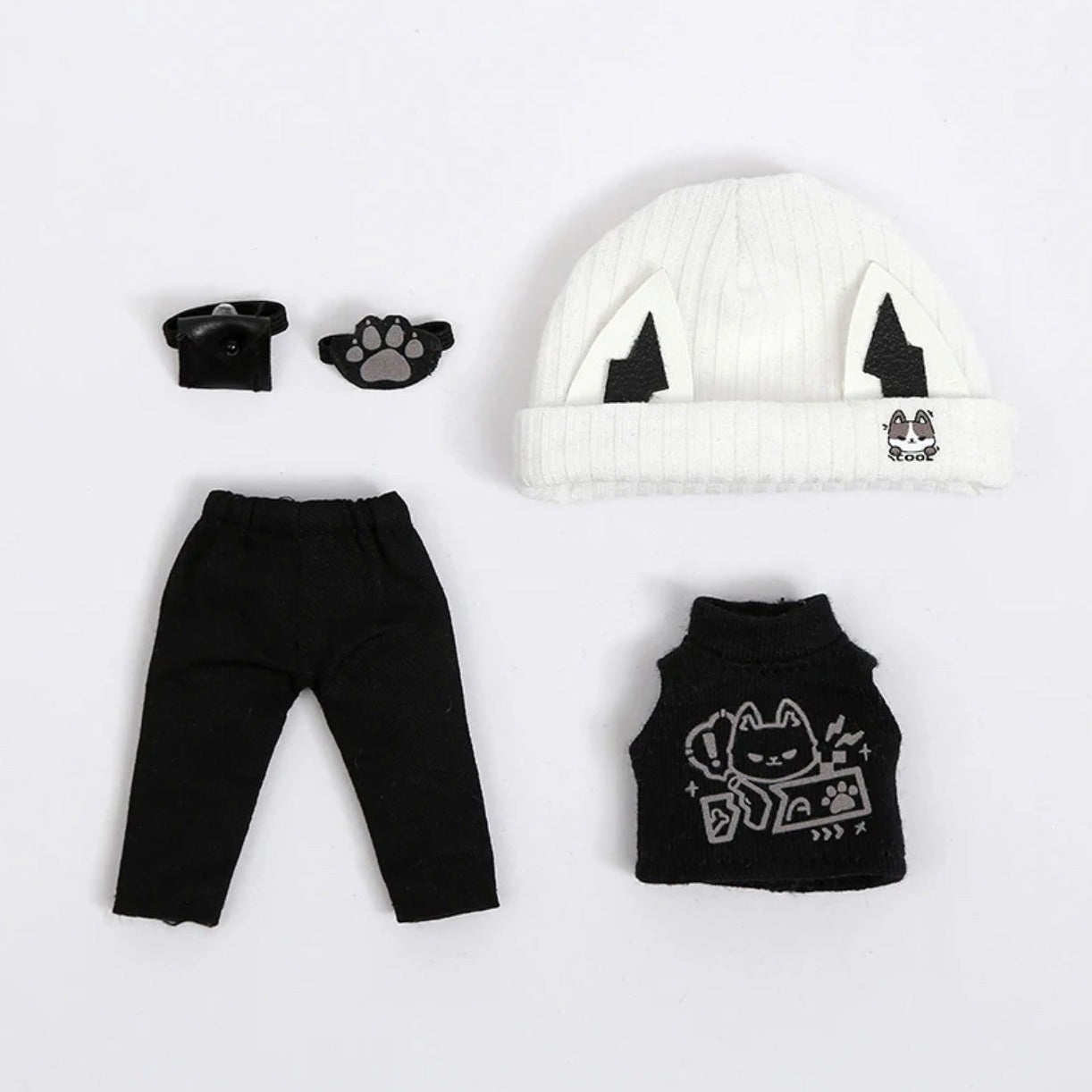 1/12ドール用 【フルセットアップ】ハーネス付きジャケット+ニット帽付きセットアップ