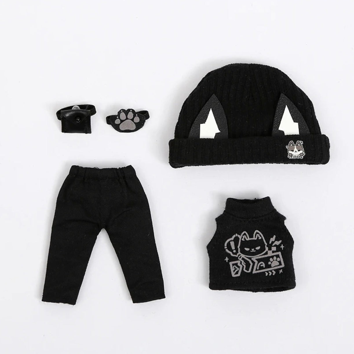 1/12ドール用 【フルセットアップ】ハーネス付きジャケット+ニット帽付きセットアップ