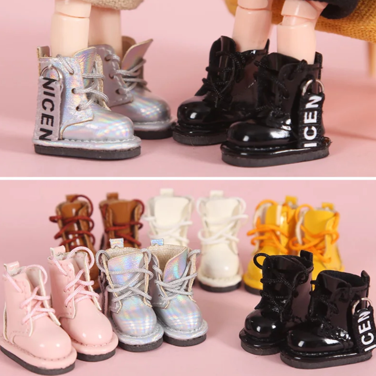 1/12ドール用 エナメル風ブーツ