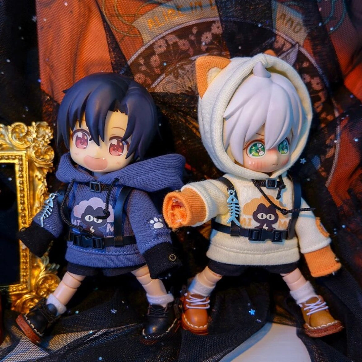 1/12ドール用 ハーネス付き猫耳セットアップ