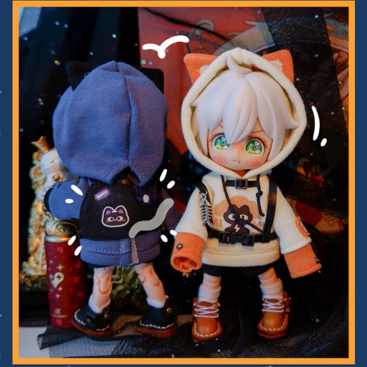 1/12ドール用 ハーネス付き猫耳セットアップ