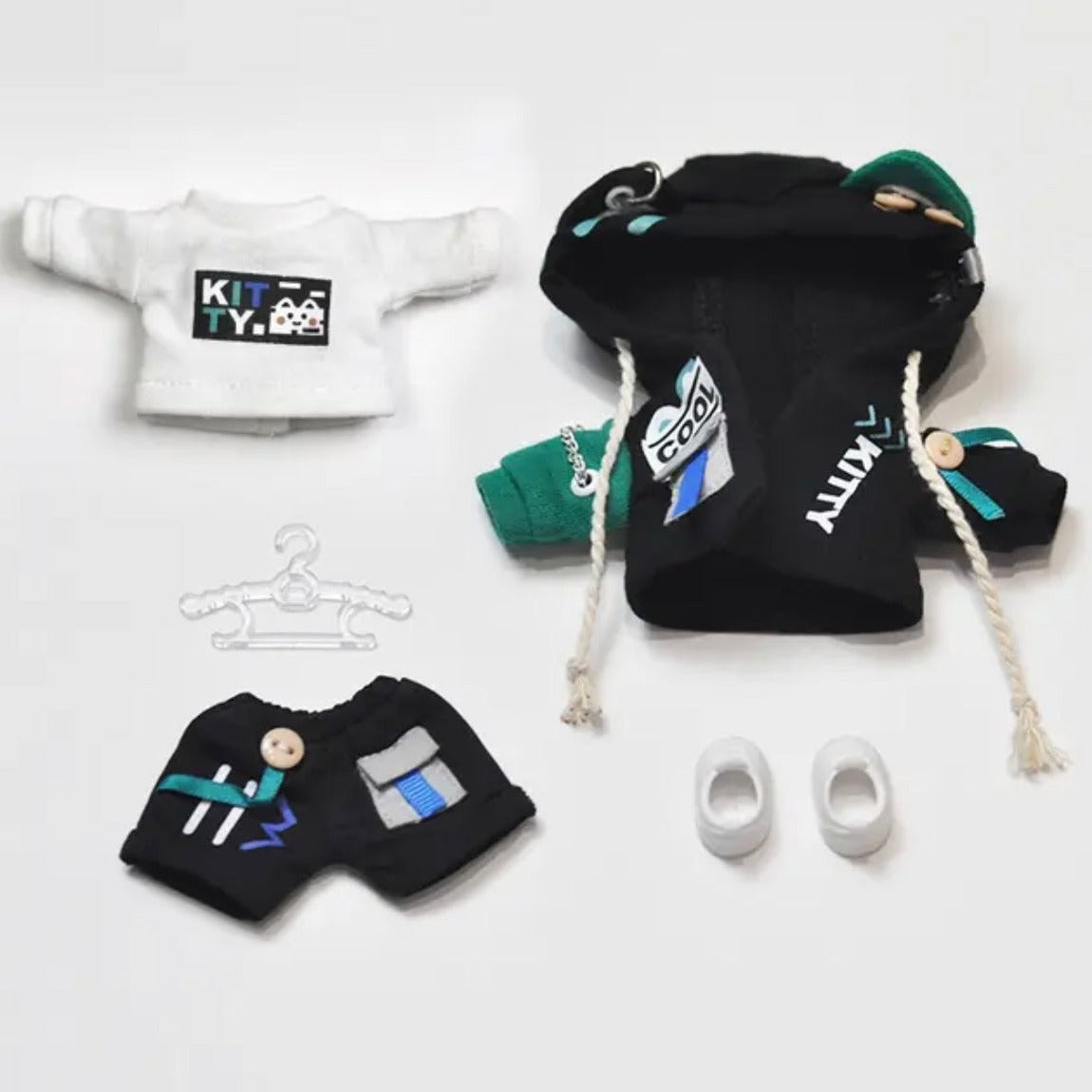 1/12ドール用 カジュアル猫耳セットアップ