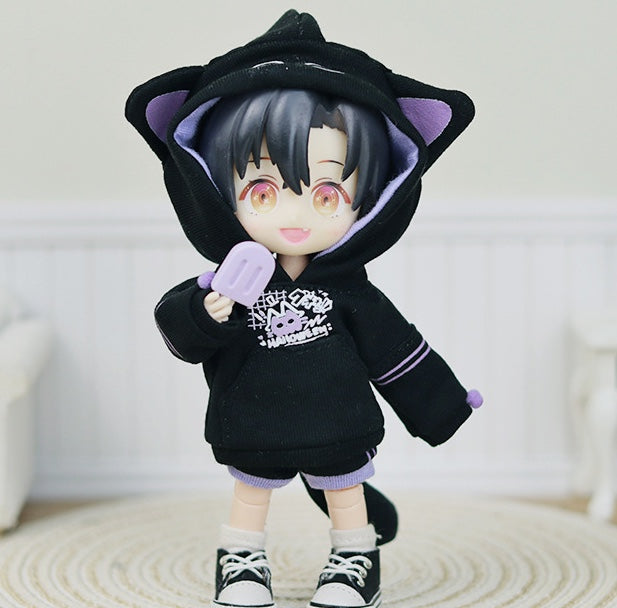 1/12ドール用 黒猫セットアップ